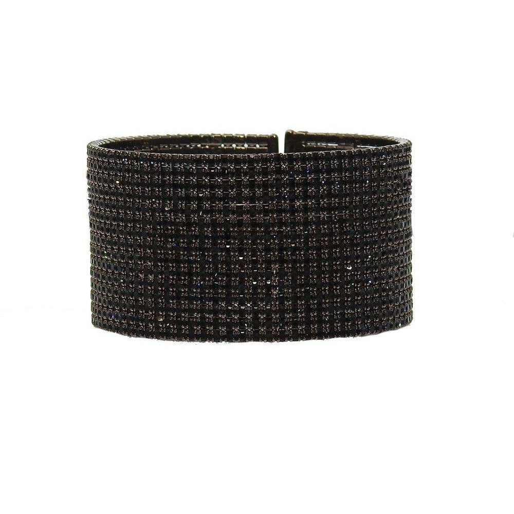 Pave Hematite Crystal Cuff-Swag Designer Jewelry-Swag Designer Jewelry