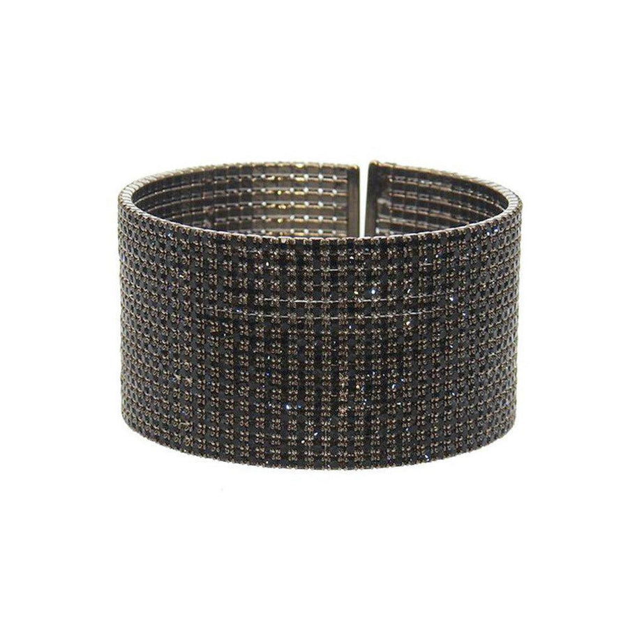 Pave Hematite Crystal Cuff-Swag Designer Jewelry-Swag Designer Jewelry