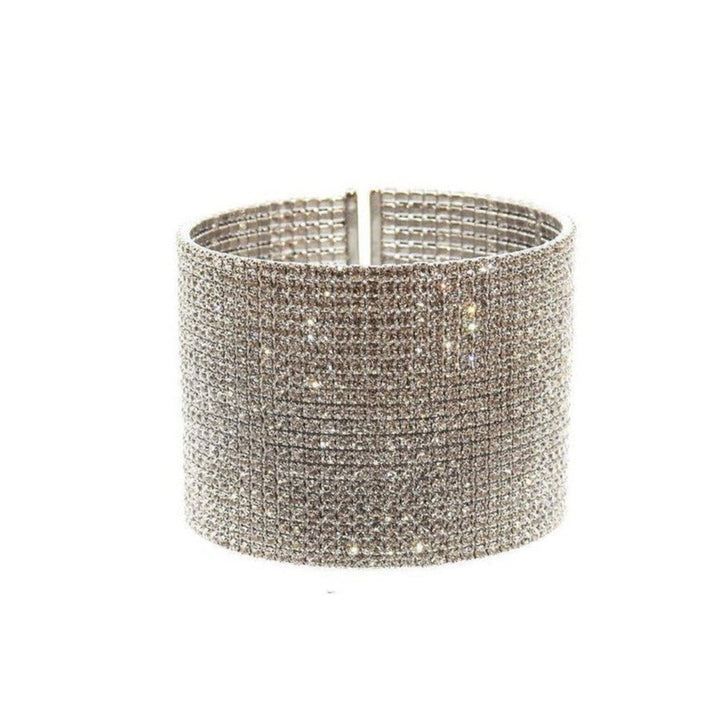 Silver Crystal Pave Cuff-Swag Designer Jewelry-Swag Designer Jewelry