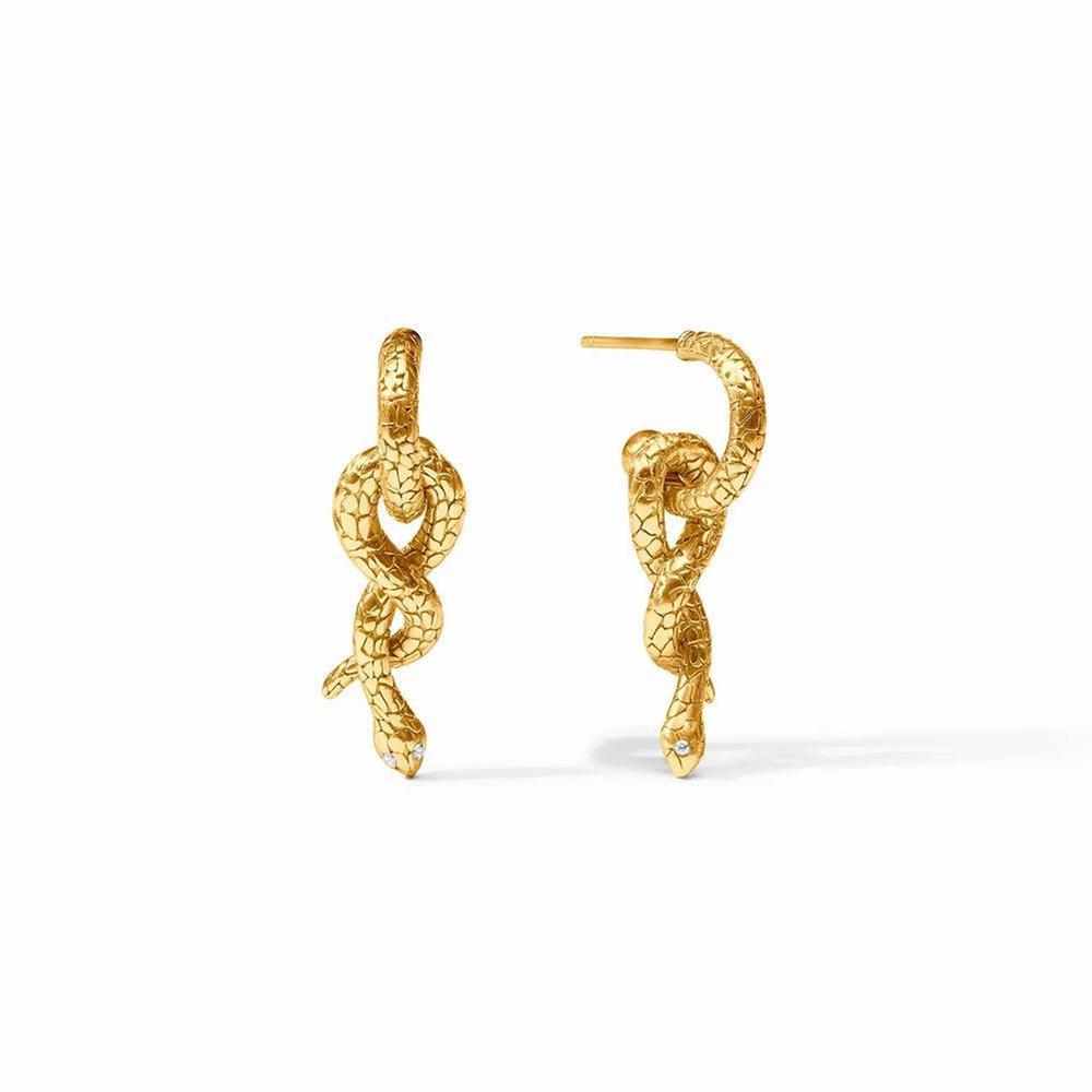 Snake Hoop & Charm Earring-Julie Vos-Swag Designer Jewelry