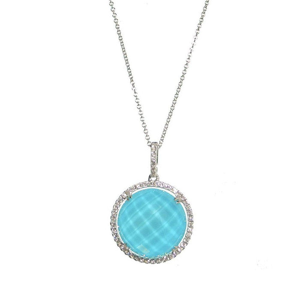 Turquoise and Diamond Necklace-Dove-Swag Designer Jewelry