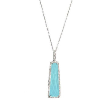 Turquoise and Diamond Necklace-Dove-Swag Designer Jewelry