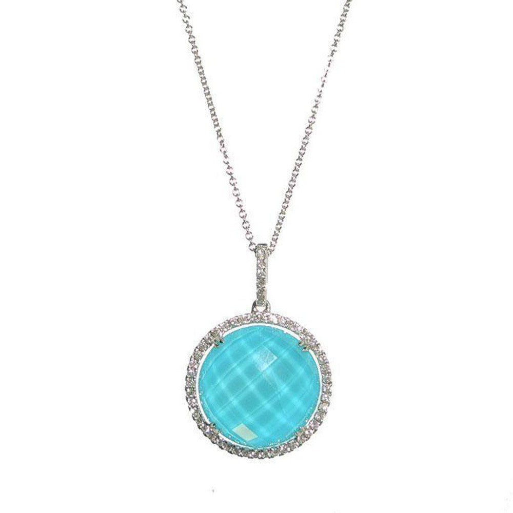 Turquoise and Diamond Necklace-Dove-Swag Designer Jewelry