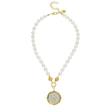 Tuti Bird Pendant on Pearls-Susan Shaw-Swag Designer Jewelry