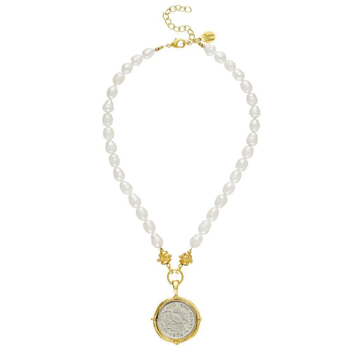 Tuti Bird Pendant on Pearls-Susan Shaw-Swag Designer Jewelry