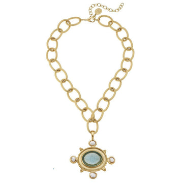 Venetian Glass Bee Intaglio Necklace-Susan Shaw-Swag Designer Jewelry
