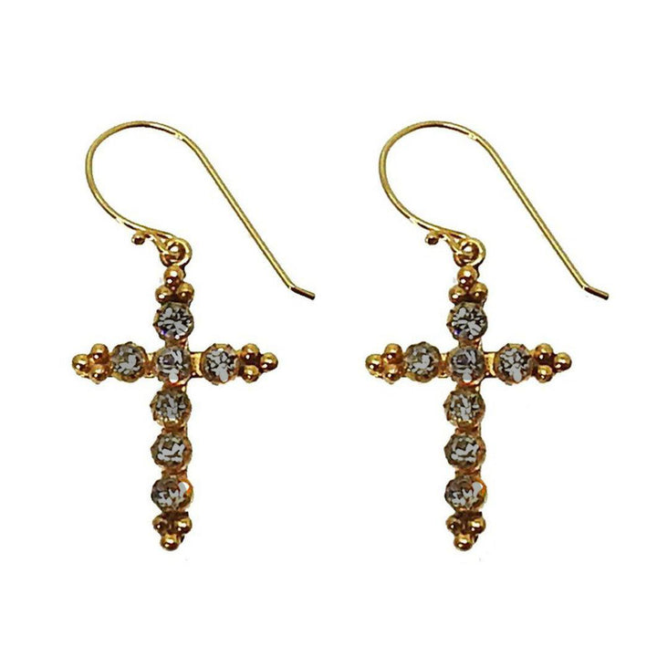 Madonna Cross Hook Earrings