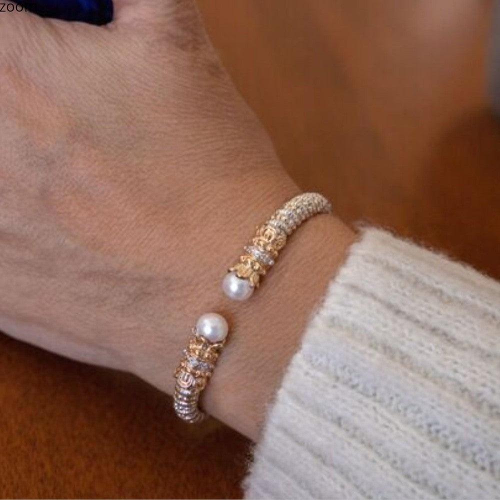 White Pearl Tip Bracelet-Vahan-Swag Designer Jewelry