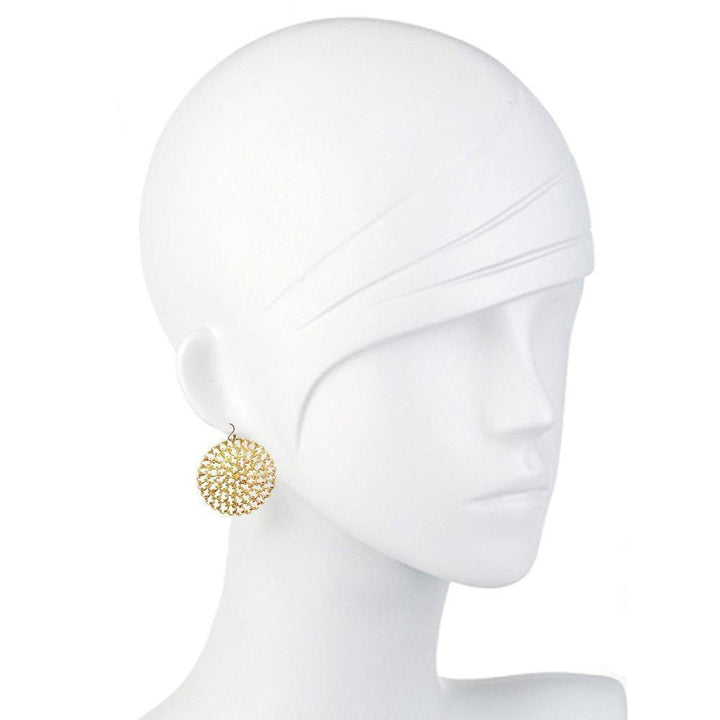 Round Filigree Earrings Silver-Susan Shaw-Swag Designer Jewelry