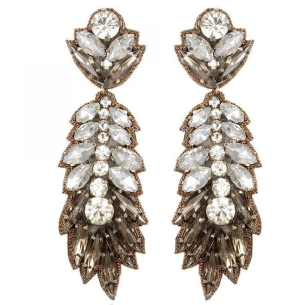 Borgese Feather Drop Earrings-Suzanna Dai-Swag Designer Jewelry