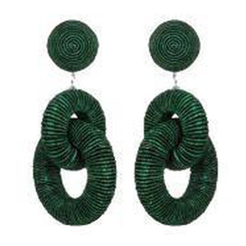 Double Tiered Silk Hoop Earrings-Suzanna Dai-Swag Designer Jewelry
