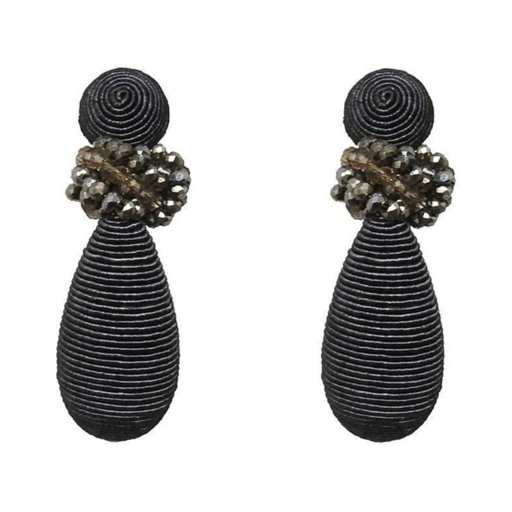 Imperial Bead Knotted Teardrop Earrings-Suzanna Dai-Swag Designer Jewelry