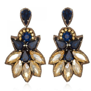 Peacock Fan Drop Earrings-Suzanna Dai-Swag Designer Jewelry