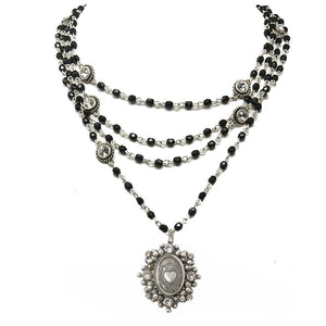 Magdalena Silver Jet Clear, Assorted Medals-Virgins Saints and Angels-Swag Designer Jewelry